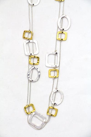 Open image in slideshow, Double Square Necklace
