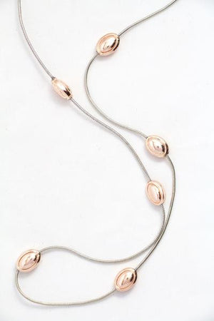 Open image in slideshow, Rose Gold Bead Necklace
