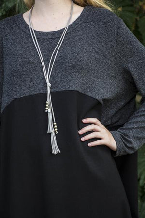 Open image in slideshow, Leather Tassle Necklace

