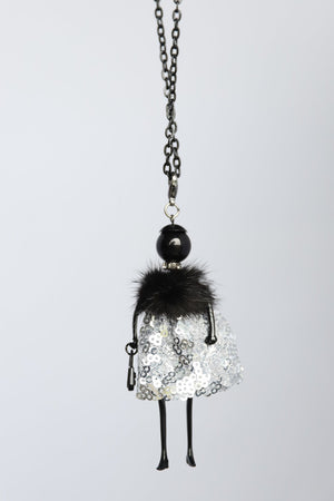 Open image in slideshow, Sequin Skirt French Doll Necklace
